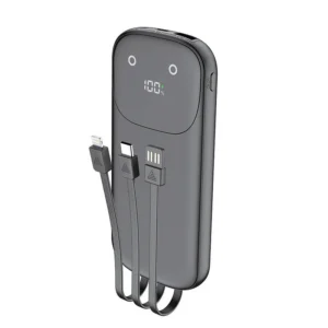 10,000mAh Powerbank with Built in Cables